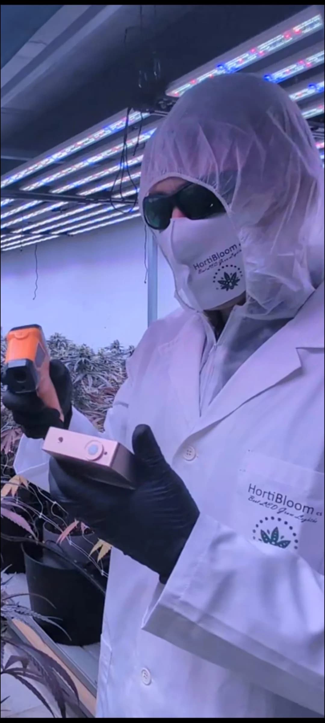 Medición con equipo técnico HortiBloom
